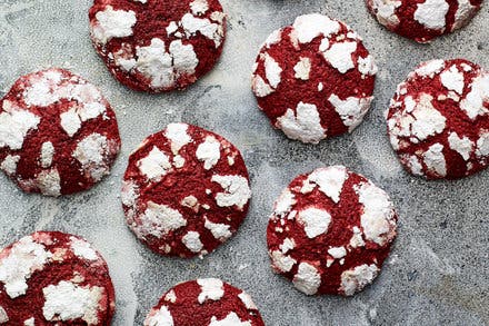 Red Velvet Crinkle Cookies